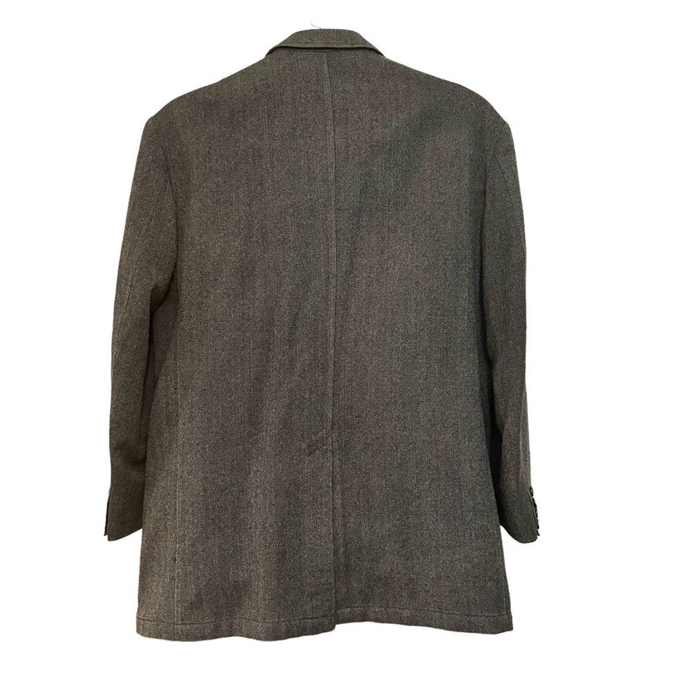 Faconnable Men’s 100% Wool Sport Coat Jacket Blazer Herringbone Gray Sz L - Picture 4 of 16
